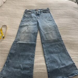 Mother Twister Skimp Size 34 Blue Flare Wide Leg Jeans
